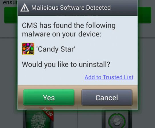 Malicious Software Detected