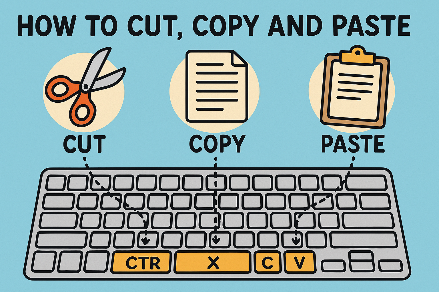 how to cut copy and paste on keyboard