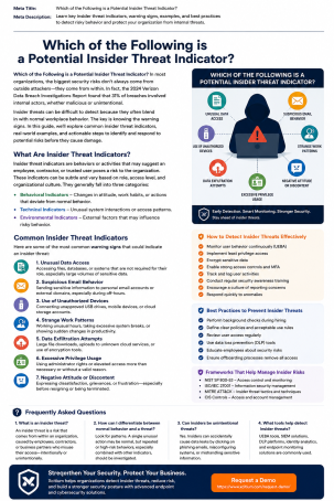 Which of the Following is a Potential Insider Threat Indicator