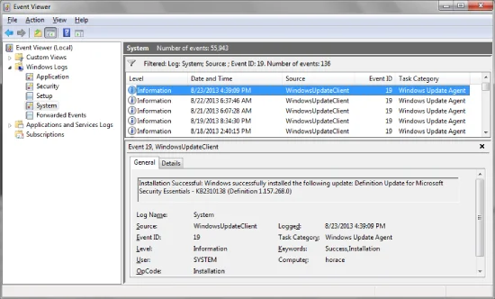 Windows Error Log